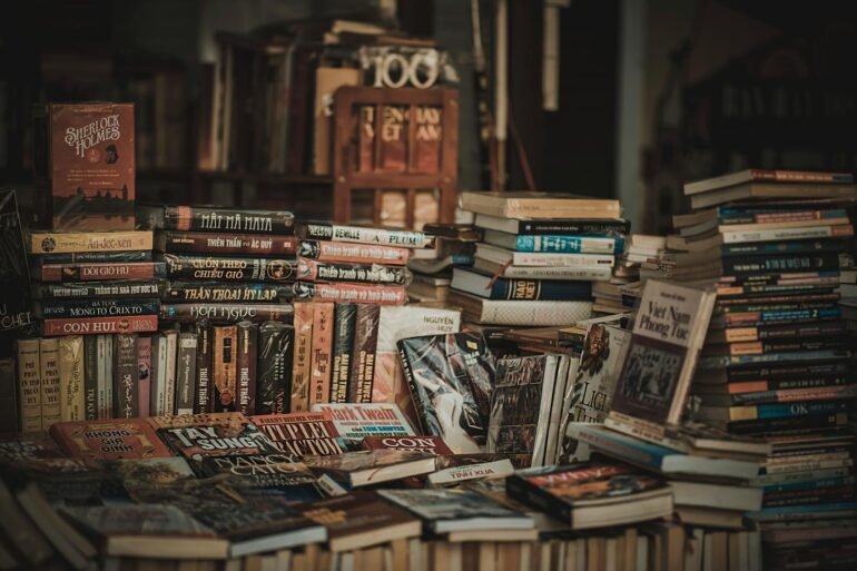 pile of assorted novel books
