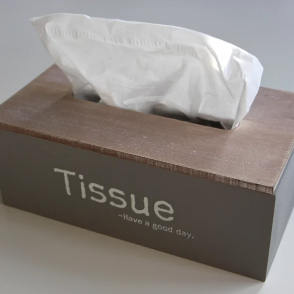 Wooden tissue box